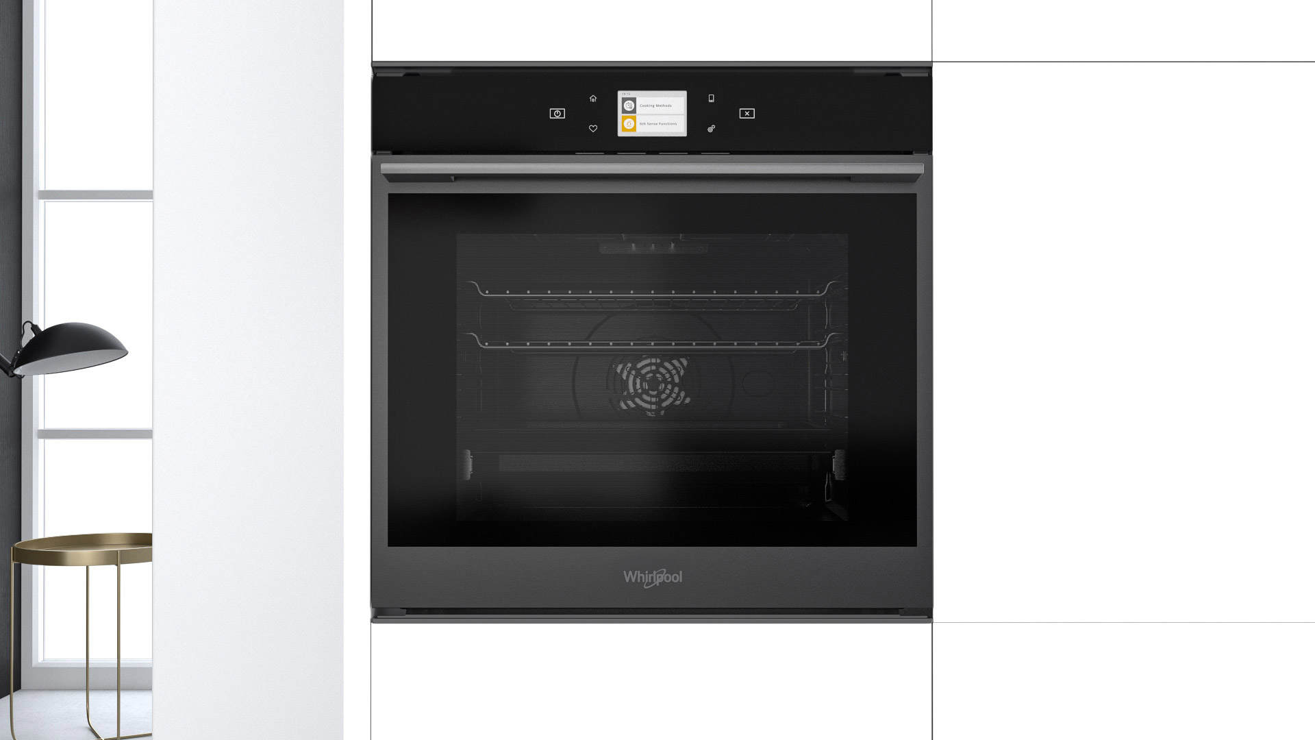 Glamour and performance blend together in the new W collection Black Fiber oven by Whirlpool
