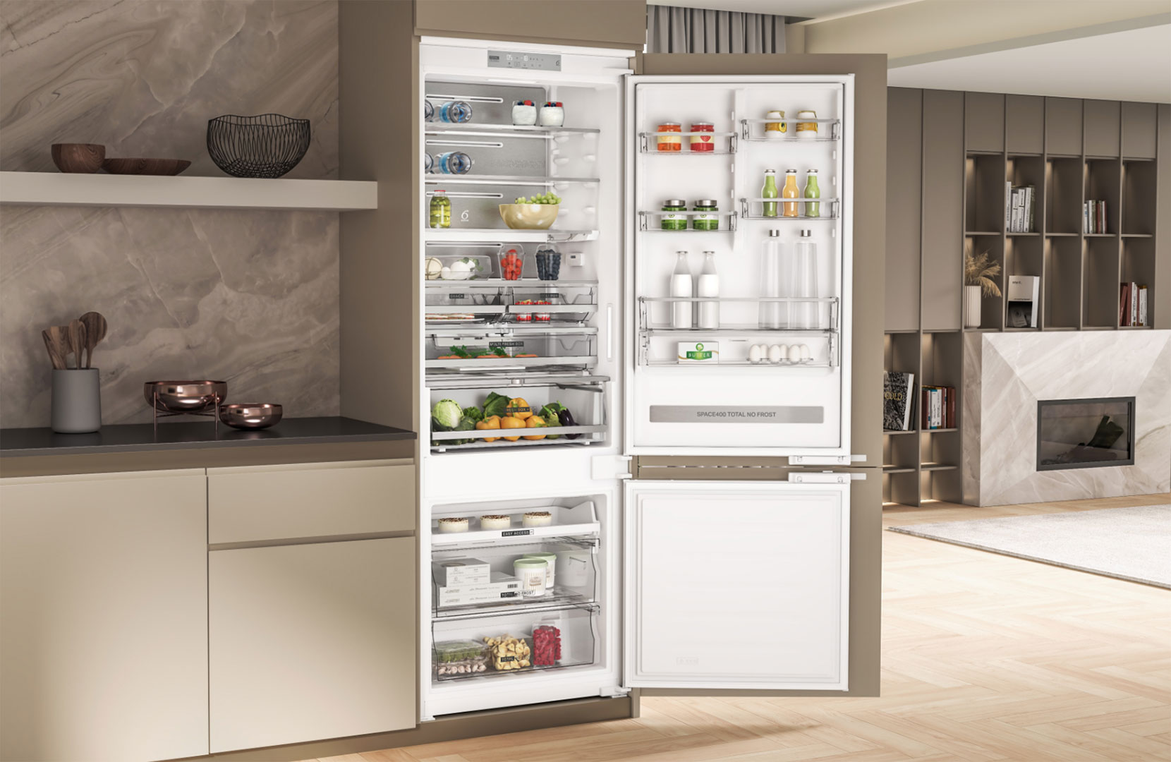 Space400 Total No Frost refrigerator by Whirlpool, for carefree storage